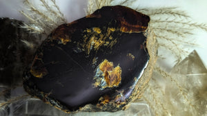 5" Rare Dark Indonesian Amber Mineral Cluster