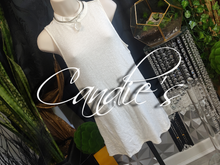 Load image into Gallery viewer, Candie&#39;s Victorian Ivory White Ribbed Knit Lace Tank Top LG
