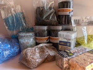 CRAFT LOTS (sand/rocks/crystals,ribbon,Glitter)