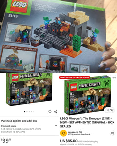 Lego Minecraft "The Dungeon" (21119) NIB