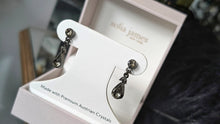 Load image into Gallery viewer, Smokey Gunmetal Grey Austrian Crystal Earrings
