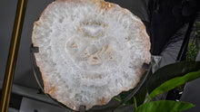 Load image into Gallery viewer, Stunning Druzy Agate Crystal Slab on Metal Stand
