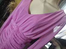 Load image into Gallery viewer, Love X Design Pink Rouched Sheer Sleeve Barbiecore Dress SM NWT
