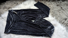 Load image into Gallery viewer, Lily Morgan Dark Grey Crushed Velour Leggings LG NWT
