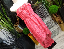 Load image into Gallery viewer, Streetwear Society Coral Lace Strapless Hi Low Dress XL
