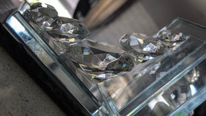 Glass Faceted Diamond Waterfall Book Ends 2pcs