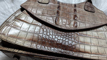 Load image into Gallery viewer, Sondra Roberts Brown Crocodile Alligator Leather Handbag Purse
