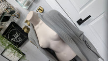 Load image into Gallery viewer, Design Lab Grey Ribbed Cardigan 2XL NWT
