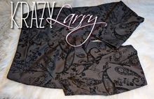 Load image into Gallery viewer, Krazy Larry Velour Embossed Paisley Trouser Pants sz10
