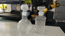 Load image into Gallery viewer, Ornate Glass Liquor Decanters 2pcs
