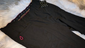 Heartsoul Black & Pink Scrubs Pants LG NWT