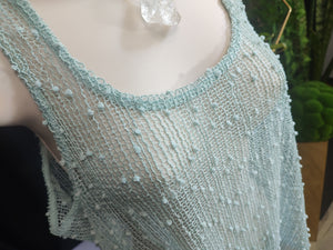 NEXT Aqua Baby Blue Sheer Mesh Tank Top SM-MD