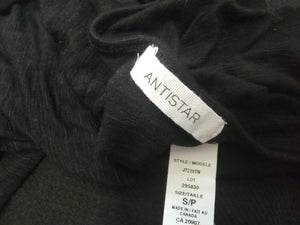 Antistar Sheer Black Draped Cross Collar Tank Top SM