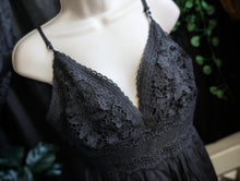 Load image into Gallery viewer, Rebellion Black Lace Ruffle Halter Maxi Dress XL
