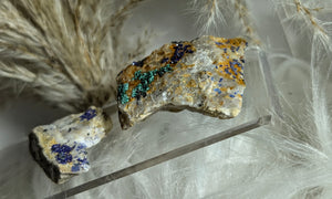 Rough Azurite Crystal Clusters 2pcs