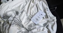 Load image into Gallery viewer, Ivory White Really Rhinestone Long Sleeve Top XL NWT
