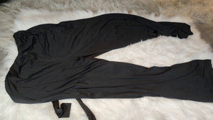 Re-Vamped Black Wide Leg Silky Stretch Pants MD-XL