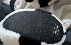 Faux Fur Panda Slippers sz8-9
