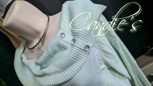 Load image into Gallery viewer, Candie&#39;s Mint Green Lace Accent Cowl Neck Sweater XL
