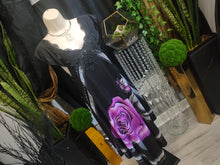 Load image into Gallery viewer, Purple Rose Silky Sheer &amp; Lace A-symmetrical Dress LG-XL
