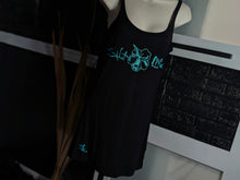 Load image into Gallery viewer, Black Hibiscus &amp; Ocean Vibes Tank Top LG
