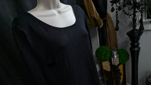 Connected Apparel Black Midi Sweater Dress LG