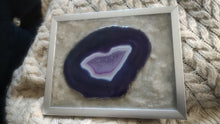 Load image into Gallery viewer, Purple Brazilian Agate in Wall Mount Frame Display
