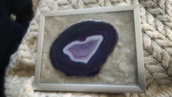 Purple Brazilian Agate in Wall Mount Frame Display