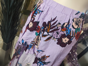 LDLA Purple Floral Tropical Shorts Skirt Skort XL