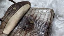 Load image into Gallery viewer, Sondra Roberts Brown Crocodile Alligator Leather Handbag Purse
