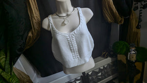 Hollister White Cable Knit Crop Top XL