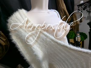 Aeropostale Ivory White Faux Fur Shrug Cardigan XL NWT