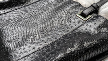 Load image into Gallery viewer, Elizabeth Grant Black Snakeprint Ostrich Leather Purse
