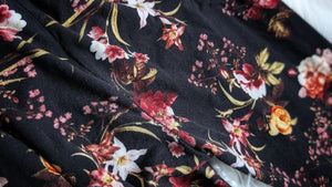 Suzy Shier Black Floral Leggings MD-LG