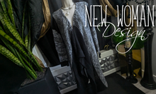 Load image into Gallery viewer, New Woman Design Grey &amp; Black A-symmetrical Sweater Cardigan 2XL
