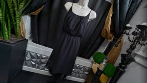 UK2LA Sheer Hi-Low Halter Lil' Black Dress LG