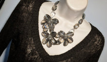 Load image into Gallery viewer, Smoked Glass Faceted Chunky Flower Necklace
