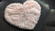 Pink Heart Faux Fur Area Rug