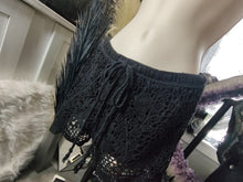 Load image into Gallery viewer, Canclay Black Lace Knit Booty Shorts SM
