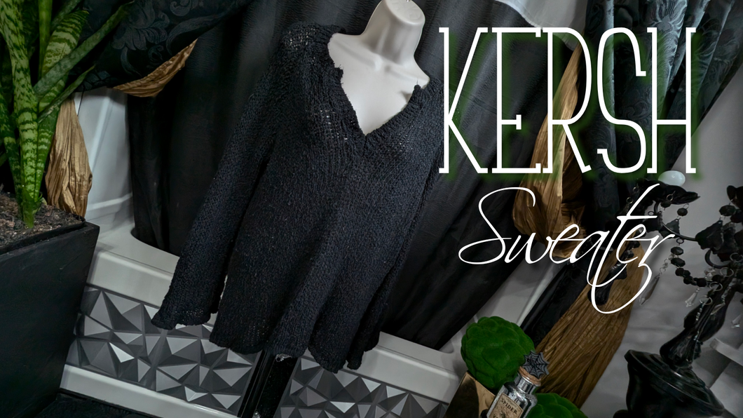 Kersh Mesh Knit V-Neck Sweater XS-SM