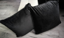Load image into Gallery viewer, Tahari Black Velour Decor Pillows x2
