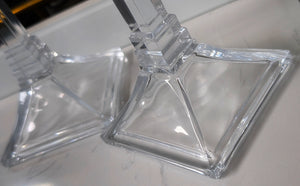10" Glass Taper Candle Holders x2 (one has chip)