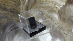 1" Black Tourmaline Dravite Crystal Cluster in Case