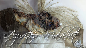 6" Moroccan Azurite & Malachite Mineral Crystal Cluster