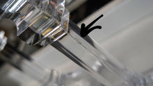 Load image into Gallery viewer, 10&quot; Glass Taper Candle Holders x2 (one has chip)
