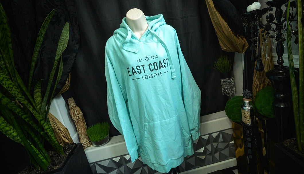 East Coast Lifestyle Teal Aqua Oversize Hoodie 2XL