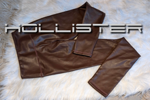 Load image into Gallery viewer, Hollister Brown Pu Leather Hi-Rise Skinny Leggings SM
