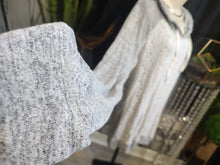 Load image into Gallery viewer, Grey &amp; White Lace Accented Sweater Hoodie XL
