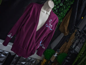 Vixen Drip Burgundy Gothic Apothecary Sweater Cardigan LG