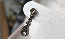 Load image into Gallery viewer, Smokey Gunmetal Grey Austrian Crystal Earrings
